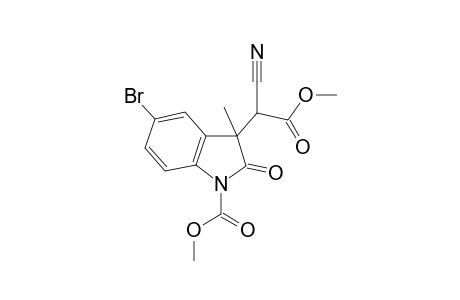5-bromo-3-(1-cyano-2-keto-2-methoxy-ethyl)-2-keto-3-methyl-indoline-1-carboxylic acid methyl ester
