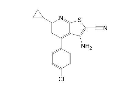3-amino-4-(4-chlorophenyl)-6-cyclopropylthieno[2,3-b]pyridine-2-carbonitrile