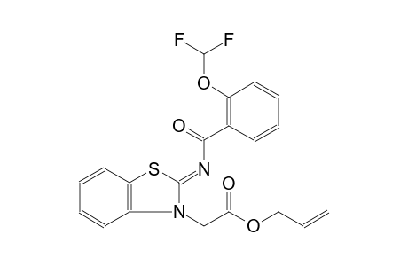 allyl ((2Z)-2-{[(Z)-[2-(difluoromethoxy)phenyl](oxo)methyl]imino}-1,3-benzothiazol-3(2H)-yl)acetate