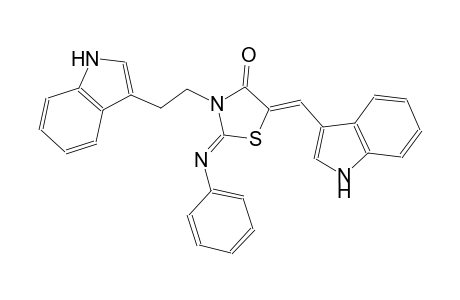 (2Z,5Z)-3-[2-(1H-indol-3-yl)ethyl]-5-(1H-indol-3-ylmethylene)-2-(phenylimino)-1,3-thiazolidin-4-one