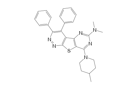 6-DIMETHYLAMINO-8-(4-METHYLPIPERIDINO)-3,4-DIPHENYLPYRIMIDO-[4',5':4,5]-THIENO-[2,3-C]-PYRIDAZINE