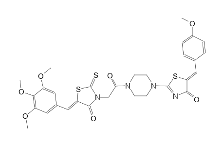 4(5H)-thiazolone, 5-[(4-methoxyphenyl)methylene]-2-[4-[[(5Z)-4-oxo-2-thioxo-5-[(3,4,5-trimethoxyphenyl)methylene]thiazolidinyl]acetyl]-1-piperazinyl]-, (5Z)-