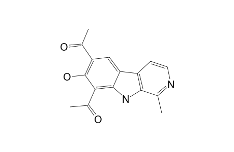 10,12-DIACETYL-11-HYDROXY-3-METHYL-BETA-CARBOLINE