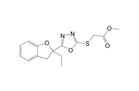 Methyl 2-[5-(2',3'-Dihydro-2'-ethylbenzo[b]furan-2'-yl)-[1,3,4]oxadiazol-2-ylsulfanyl]acetate