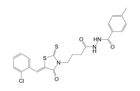 4-[(5Z)-5-(2-chlorobenzylidene)-4-oxo-2-thioxo-1,3-thiazolidin-3-yl]-N'-(4-methylbenzoyl)butanohydrazide
