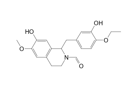 2(1H)-Isoquinolinecarboxaldehyde, 1-[(4-ethoxy-3-hydroxyphenyl)methyl]-3,4-dihydro-7-hydroxy-6-methoxy-, (.+-.)-