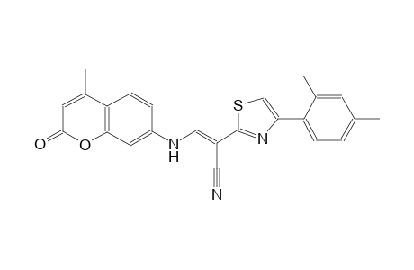 (2E)-2-[4-(2,4-dimethylphenyl)-1,3-thiazol-2-yl]-3-[(4-methyl-2-oxo-2H-chromen-7-yl)amino]-2-propenenitrile