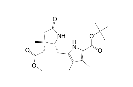 1H-Pyrrole-2-carboxylic acid, 5-[[3-(2-methoxy-2-oxoethyl)-3-methyl-5-oxo-2-pyrrolidinyl]methyl]-3, 4-dimethyl-, 1,1-dimethylethyl ester, (R*,S*)-(.+-.)-