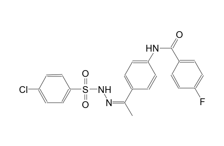 N-(4-{(1Z)-N-[(4-chlorophenyl)sulfonyl]ethanehydrazonoyl}phenyl)-4-fluorobenzamide