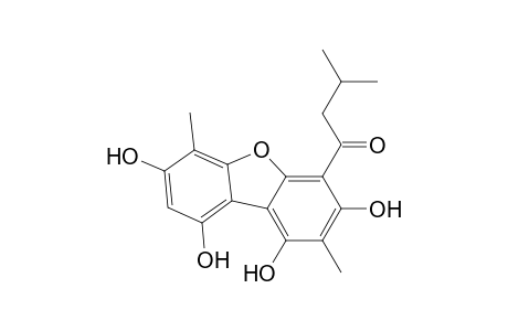1-Butanone, 3-methyl-1-(1,3,7,9-tetrahydroxy-2,6-dimethyl-4-dibenzofuranyl)-