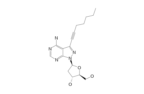 4-AMINO-1-(2-DEOXY-BETA-D-ERYTHRO-PENTOFURANOSYL)-3-(HEPT-1-YNYL)-1-H-PYRAZOLO-[3.4-D]-PYRIMIDINE