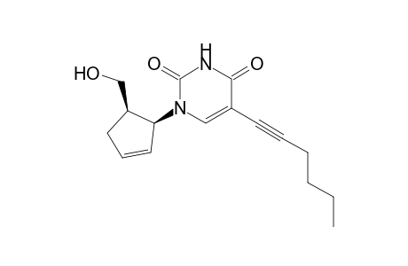 5-Hex-1-ynyl-1-[(1S,5R)-5-(hydroxymethyl)-1-cyclopent-2-enyl]pyrimidine-2,4-dione