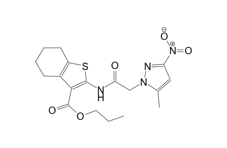propyl 2-{[(5-methyl-3-nitro-1H-pyrazol-1-yl)acetyl]amino}-4,5,6,7-tetrahydro-1-benzothiophene-3-carboxylate