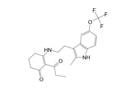 3-[2-[2-methyl-5-(trifluoromethoxy)-1H-indol-3-yl]ethylamino]-2-(1-oxopropyl)-1-cyclohex-2-enone