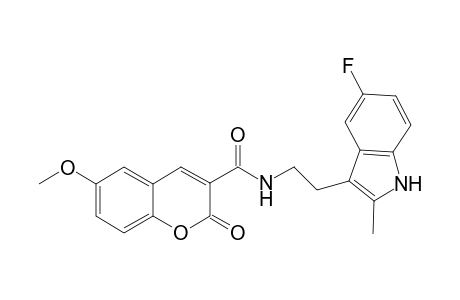 N-[2-(5-fluoranyl-2-methyl-1H-indol-3-yl)ethyl]-6-methoxy-2-oxidanylidene-chromene-3-carboxamide