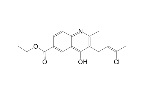 6-quinolinecarboxylic acid, 3-[(2Z)-3-chloro-2-butenyl]-4-hydroxy-2-methyl-, ethyl ester