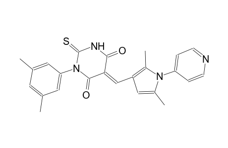 (5E)-1-(3,5-dimethylphenyl)-5-{[2,5-dimethyl-1-(4-pyridinyl)-1H-pyrrol-3-yl]methylene}-2-thioxodihydro-4,6(1H,5H)-pyrimidinedione