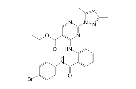 ethyl 4-{2-[(4-bromoanilino)carbonyl]anilino}-2-(3,5-dimethyl-1H-pyrazol-1-yl)-5-pyrimidinecarboxylate