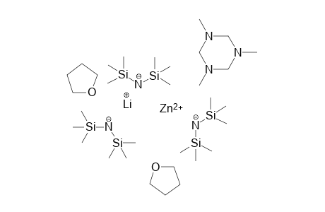 Lithium-tris[bis(trimethylsilyl)amido]zincate.1,3,5-trimethyl-1,3,5-triazine.2 tetrahydrofuran