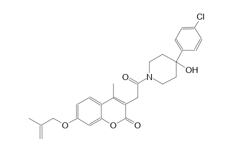 2H-1-benzopyran-2-one, 3-[2-[4-(4-chlorophenyl)-4-hydroxy-1-piperidinyl]-2-oxoethyl]-4-methyl-7-[(2-methyl-2-propenyl)oxy]-