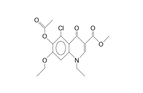 6-Acetoxy-5-chloro-7-ethoxy-1-ethyl-4(1H)-quinolone-3-carboxylic acid, methyl ester