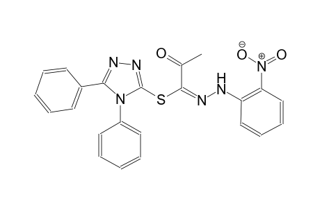 4,5-diphenyl-4H-1,2,4-triazol-3-yl (1E)-N-(2-nitrophenyl)-2-oxopropanehydrazonothioate