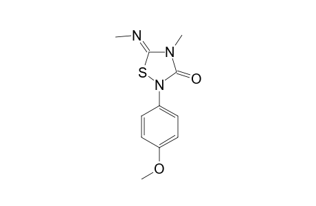 2-(4-METHOXYPHENYL)-4-METHYL-5-PHENYLIMINO-1,2,4-THIADIAZOLIDINE-3-ONE