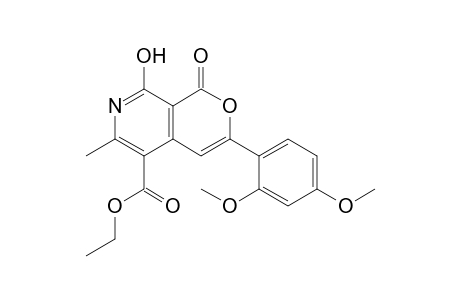 Ethyl 8-hydroxy-6-methyl-1-oxo-3-(2,4-dimethoxyphenyl)-1H-pyrano[3,4-c]pyridine-5-carboxylate