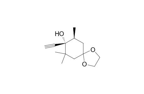1,4-Dioxaspiro[4.5]decan-8-ol, 8-ethynyl-7,7,9-trimethyl-, trans-