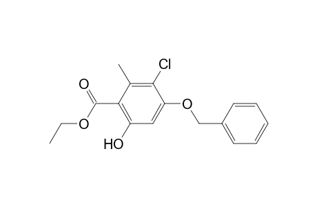 Benzoic acid, 3-chloro-6-hydroxy-2-methyl-4-(phenylmethoxy)-, ethyl ester