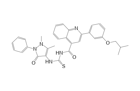 N-(1,5-dimethyl-3-oxo-2-phenyl-2,3-dihydro-1H-pyrazol-4-yl)-N'-{[2-(3-isobutoxyphenyl)-4-quinolinyl]carbonyl}thiourea