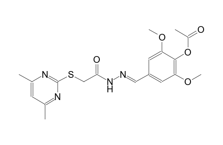 acetic acid, [(4,6-dimethyl-2-pyrimidinyl)thio]-, 2-[(E)-[4-(acetyloxy)-3,5-dimethoxyphenyl]methylidene]hydrazide
