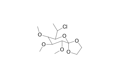 6-Chloro-1,6,7-trideoxy-1,1-ethylenedioxy-2,3,4-tri-O-methyl-.alpha.-D-glycero / .beta.-L-glycero-D-gluco-heptopyranose