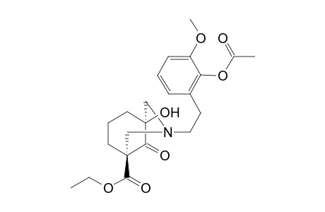 Ethyl 5-hydroxy-3-[2-(3-methoxy-2-acetoxy)ethyl]-9-oxo-3-azabicyclo[3.3.1]nonanecarboxylate