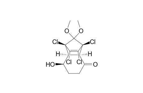 (1R*,2R*,6R*,7S*,8S*)-1,8,9,10-Tetrachloro-11,11-dimethoxy-6-hydroxytricyclo[6.2.1.0(2,7)]undec-9-en-3-one