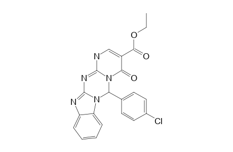 ETHYL-6-(4-CHLOROPHENYL)-4-OXO-4,6-DIHYDRO-1(12)(13)H-PYRIMIDO-[2',1':4,5]-[1,3,5]-TRIAZINO-[1,2-A]-BENZIMIDAZOLE-3-CARBOXYLATE