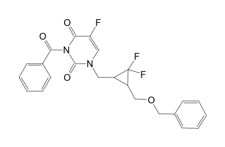 (+-)-3-Benzoyl-1-[(1SR,3RS)-3-benzyloxymethyl-2,2-difluorocyclopropylmethyl]-5-fluoro1,2,3,4-tetrahydro-2,4-pyrimidindione