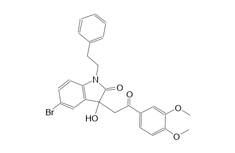 2H-indol-2-one, 5-bromo-3-[2-(3,4-dimethoxyphenyl)-2-oxoethyl]-1,3-dihydro-3-hydroxy-1-(2-phenylethyl)-