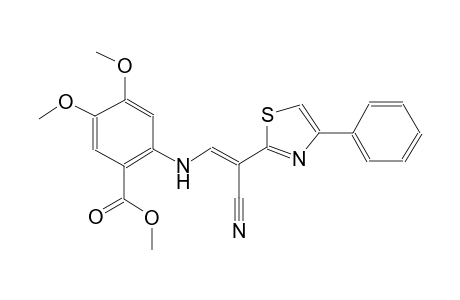 methyl 2-{[(E)-2-cyano-2-(4-phenyl-1,3-thiazol-2-yl)ethenyl]amino}-4,5-dimethoxybenzoate