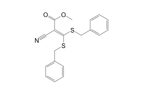 2-Propenoic acid, 2-cyano-3,3-bis[(phenylmethyl)thio]-, methyl ester