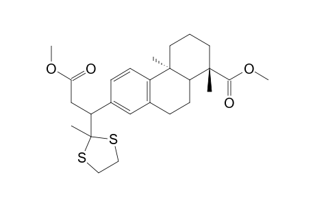 Methyl 13-[1'-((methoxycarbonyl)methyl)-2',2'-(ethylenedithio)propyl]podocarpa-8,11,13-trien-18-oate
