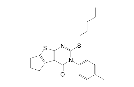 3-(4-methylphenyl)-2-(pentylsulfanyl)-3,5,6,7-tetrahydro-4H-cyclopenta[4,5]thieno[2,3-d]pyrimidin-4-one