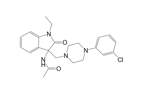 acetamide, N-[3-[[4-(3-chlorophenyl)-1-piperazinyl]methyl]-1-ethyl-2,3-dihydro-2-oxo-1H-indol-3-yl]-