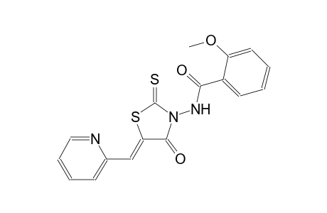 2-methoxy-N-[(5Z)-4-oxo-5-(2-pyridinylmethylene)-2-thioxo-1,3-thiazolidin-3-yl]benzamide