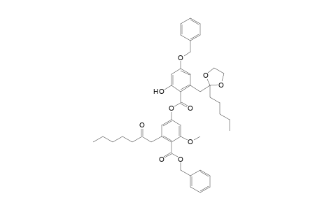 benzyl 4-[4'-benzyloxy-2'-hydroxy-6'-{(2''-pentyl-1'',3''-dioxolan-2''-yl)methyl}benzoyloxy]-2-methoxy-6-(2-oxoheptyl)benzoate