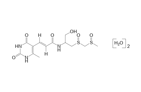 trans-(+\-)-2,4-dioxo-N-{1-(hydroxymethyl)-2-{[(methylsulfinyl)methyl]sulfinyl}ethyl}-6-methyl-1,2,3,4-tetrahydro-5-pyrimidineacrylamide, dihydrate