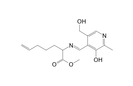 6-Heptenoic acid, 2-[[[3-hydroxy-5-(hydroxymethyl)-2-methyl-4-pyridinyl]methylene]amino]-, methyl ester