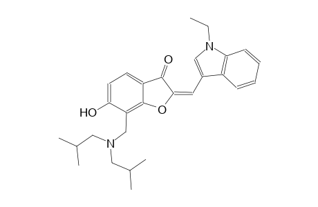 3(2H)-benzofuranone, 7-[[bis(2-methylpropyl)amino]methyl]-2-[(1-ethyl-1H-indol-3-yl)methylene]-6-hydroxy-, (2E)-
