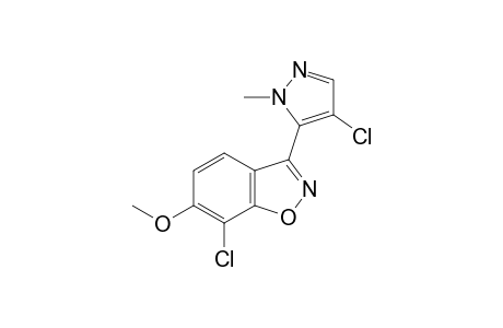 7-chloro-3-(4-chloro-2-methyl-pyrazol-3-yl)-6-methoxy-indoxazene