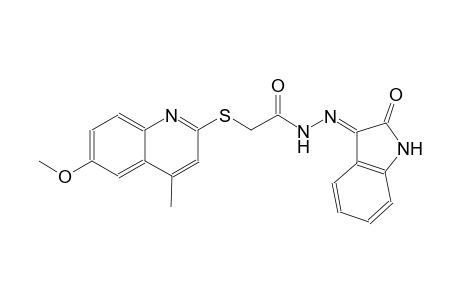 2-[(6-methoxy-4-methyl-2-quinolinyl)sulfanyl]-N'-[(3E)-2-oxo-1,2-dihydro-3H-indol-3-ylidene]acetohydrazide